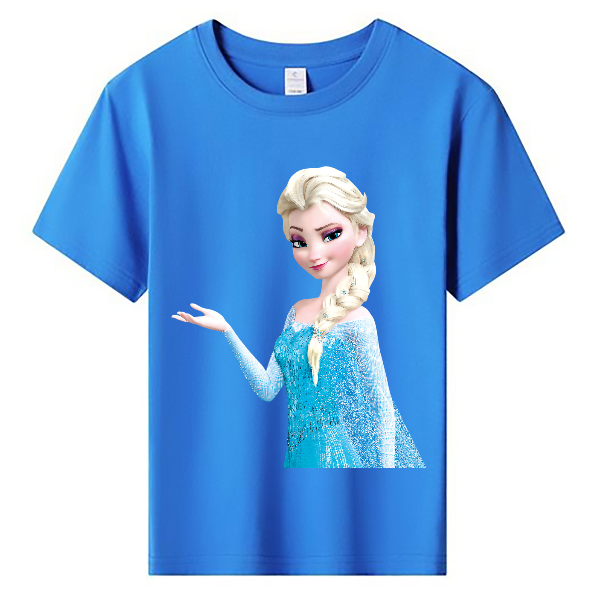 （画像用） アナと雪の女王 アンナ エルサ Frozen Anna Elsa 綿100％キッズTシャツ（フロントプリント）